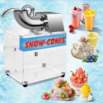 Commercial Industrial Electric Ice Shaver Machine Crusher Snow Cone Maker with Acrylic Box